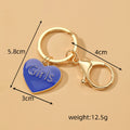 Gold Enamel Girls Heart and Round Keychain 8 Styles view 4