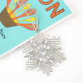 Rhinestone Metal Snowflake Christmas Tree Hanging Ornaments view 6