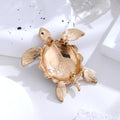 Black Gold Tone Sea Turtle Enamel Metal Brooch Pin view 3