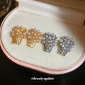 Crystal Flower Basket Stud Earrings Fashion Jewelry Accessory view 3