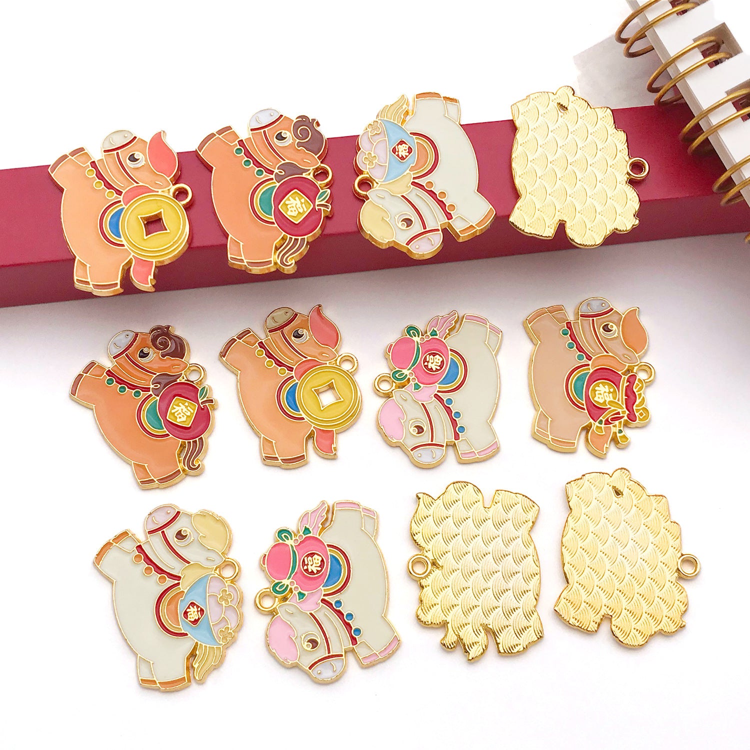 Enamel Zinc Alloy Enamel Charm Pendants