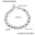 Hollow Ball Bead Bracelets Gold Steel Two-Tone Heart view 7