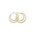 Triple Layer Hoop Earrings in Gold and Silver Tone view 5
