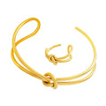 Double Wire Knot Open Cuff Bangle And Matching Knot Ring view 5