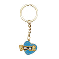 Enamel Heart Book Glasses Keychain Ring Chain Two Colors view 6