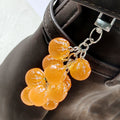 Cluster of Ten Resin Mandarin Oranges Snap-Hook Keychain view 3
