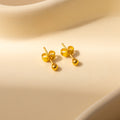 Four Size Gold Tone Classic Round Ball Stud Earrings view 7