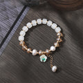 Beaded Stretch Bracelets Flower Pearl Charm Six Colors view 2