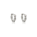 Gold and Silver Rippled Open Band Small Hoop Earrings view 7