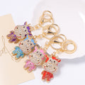 Rhinestone Enamel Cow Keychain Cartoon Calf Bag Charm view 1