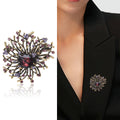 Radiating Stamen Crystal Flower Brooch in Four Colors view 2