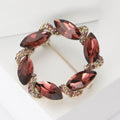 Oval Crystal Wreath Brooch in Purple and Blue for Jackets and Scarves view 3