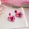 Pink Jeweled Hearts