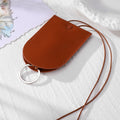 Leather Snap Key Pouch Necklace Cord Ring 6 Styles view 4