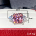 Silver Tone Oval Stone Halo Ring In Three Colors Jewelry view 5