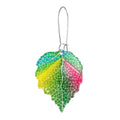Silver Tone Colorful Printed Acrylic Leaf Kidney Wire Drop Earrings view 5