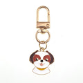 Gold Tone Cartoon Dog Head Clip Keychains in Seven Breeds view 7