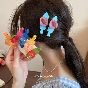 Fruit Duckbill Hair Clips Nine Styles Peach Strawberry Avocado