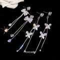 Butterfly Crystal Chain Drop Earrings in Two Styles view 3