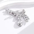 Blue White Ribbon Bow Crystal Two Designs Metal Brooch Pin view 4