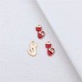 Gold Tone Curled Cat Enamel Charms in Five Bright Colors view 4