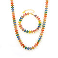 Clover Cluster Zircon Necklace Bracelet Gold Steel Multicolor view 5