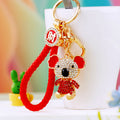 Jeweled Koala Keychains in Three Colors with Matching Braided Fortune Loops view 1