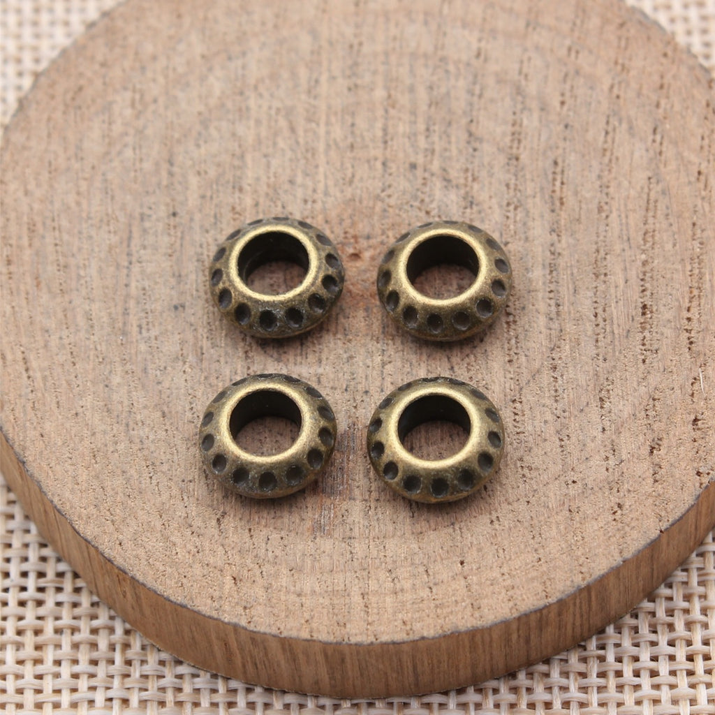 10.5x10.5x4.4mm 1.3g Multicolor Zinc Alloy Large Hole Spacer Beads for DIY Bracelet Jewelry Making