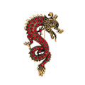 Black Gold Tone Dragon Crystal Five Designs Metal Brooch Pin view 9