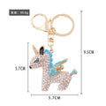 Rhinestone Winged Unicorn Keychains Clear Body 3 Mane Colors view 4
