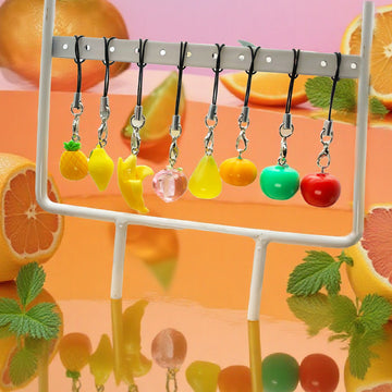 Orange Segment Yellow Pumpkin and Red Pepper Phone Straps for Accessory Making