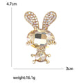 Crystal Bunny Brooch With Polished Metal And Sculpted Decorative Details view 5