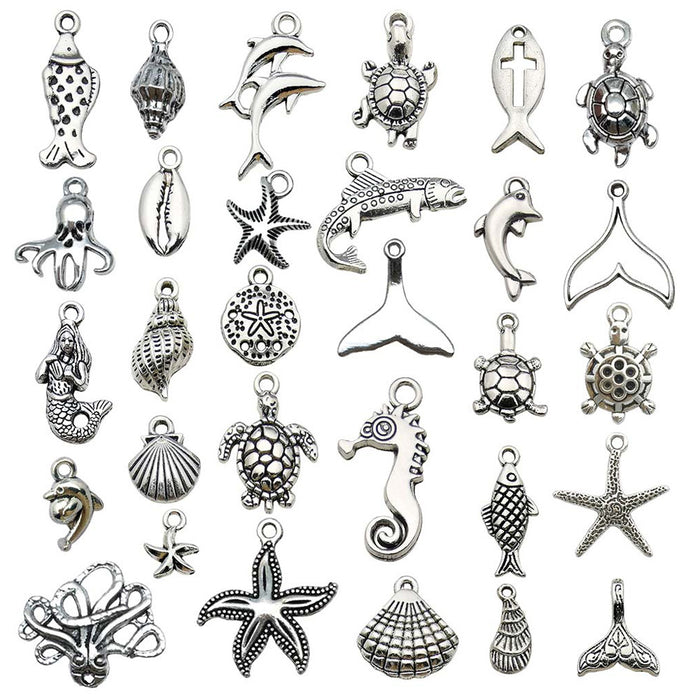 Metallic Starfish and Turtle Metal Charms with 33 Listed Options