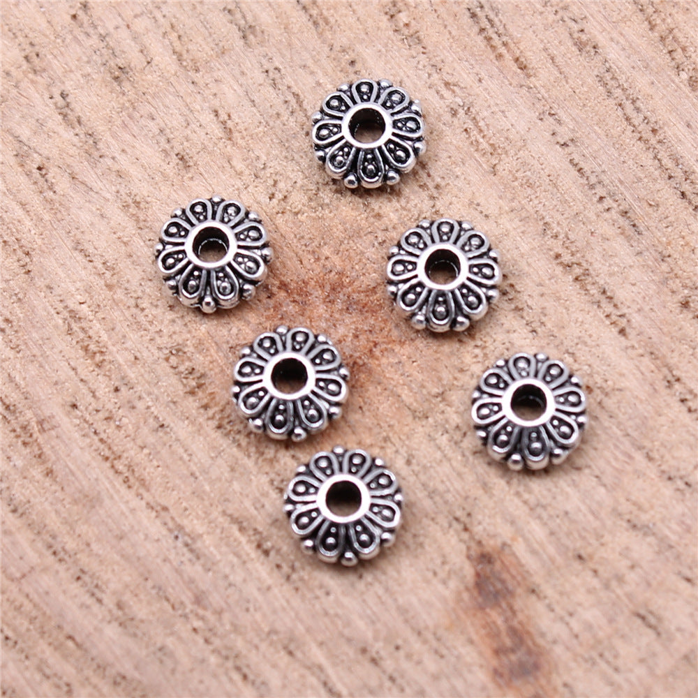6x6x2mm 0.21g Multicolor Zinc Alloy Flat Round Spacer Beads and Washer Beads for Bracelet DIY Jewelry
