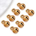 Stainless Steel Vacuum Gold Plated Open Round Bell Charm Pendant for Pet Collars Jewelry