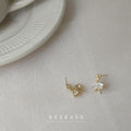 Gold Ballet Dancer Crystal Tutu Skirt Stud Earrings view 4