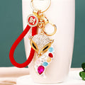 Multigem Fox Keychains in White Pink and Blue with Multiple Loop Styles view 1