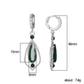Silver Tone Green Teardrop Openwork Dangle Earrings view 5