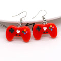 Silver Tone Colorful Game Controller Resin Hook Earrings view 7