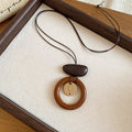Wood Bead and Woven Pendant Cord Necklaces in Seven Designs view 12