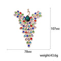 Multicolor Crystal Peacock Brooch with Long Tail Decorative Metal Pin view 5