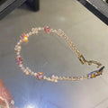 Silver Heart Slider And Gold Pink Square Crystal Link Bracelets view 4