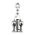 Wine Bottle And Glass Charms in Detailed Metal Finishes for Jewelry Making view 3
