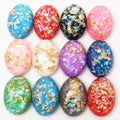Oval Resin Cabochons with Metallic Foil in Eleven Color Options view 5