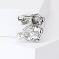 Rhinestone Pearl Rabbit Brooch Clear and Black Two Colors view 3