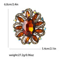 Oval Petal Crystal Statement Brooch in Ten Colorways view 12