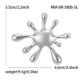 Polished Liquid Splash Metal Brooch in Two Finishes view 6