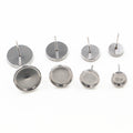 Thick Round Steel Tone Post Earring Trays in Four Sizes view 4