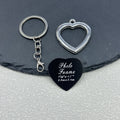 Heart Photo Frame Charm Keychain Silver Tone Metal With Split Ring view 1