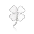Open Four Leaf Clover Brooch Pin in Gold or Silver Tone view 2